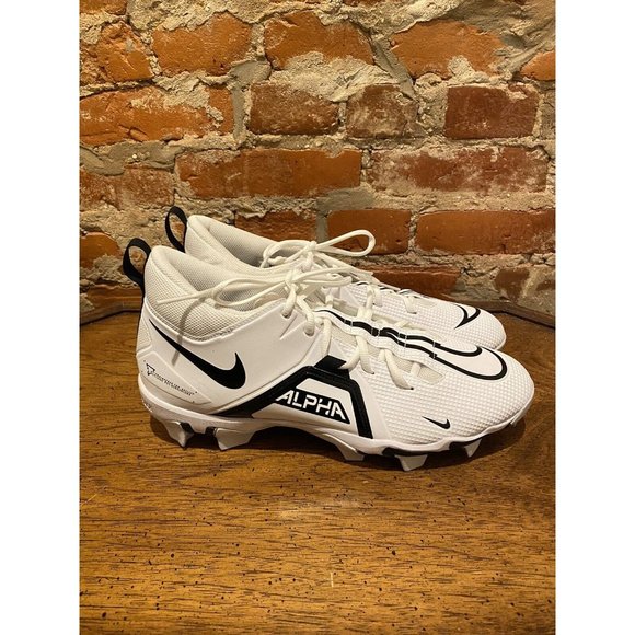 Nike Alpha Menace 3 Shark Football Cleat White And Black Men's Size 12 - Picture 1 of 5
